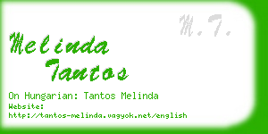 melinda tantos business card